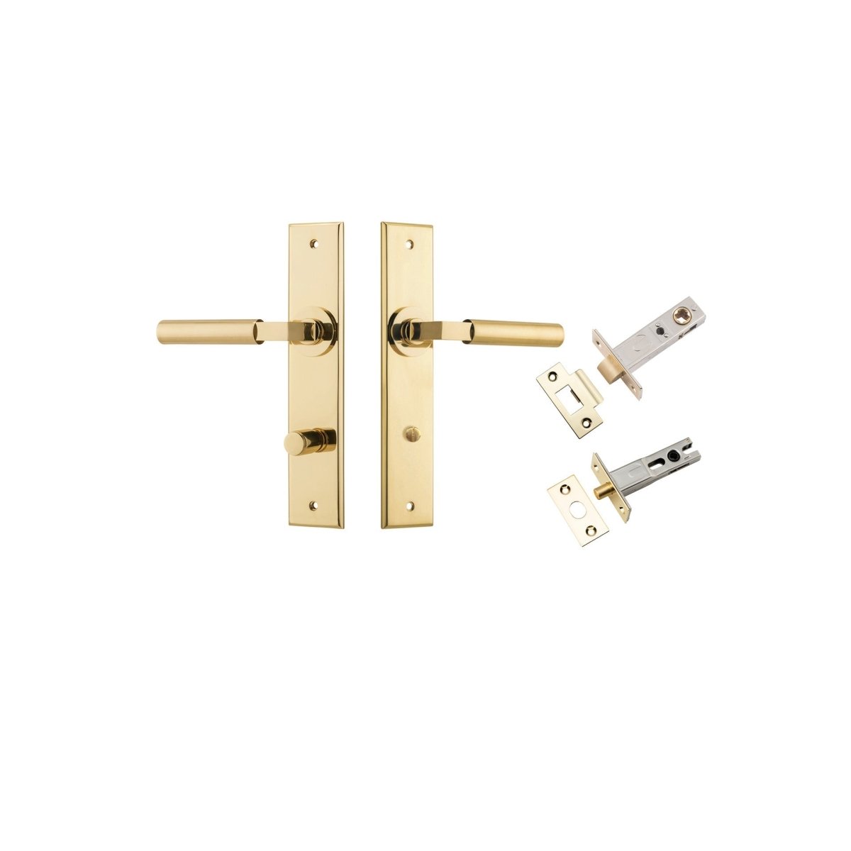 Berlin Lever - Chamfered Backplate - Ella Grace - Iver - Polished Brass - Door Levers