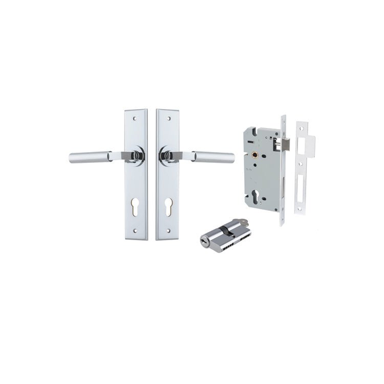 Berlin Lever - Chamfered Backplate - Ella Grace - Iver - Polished Chrome - Door Levers