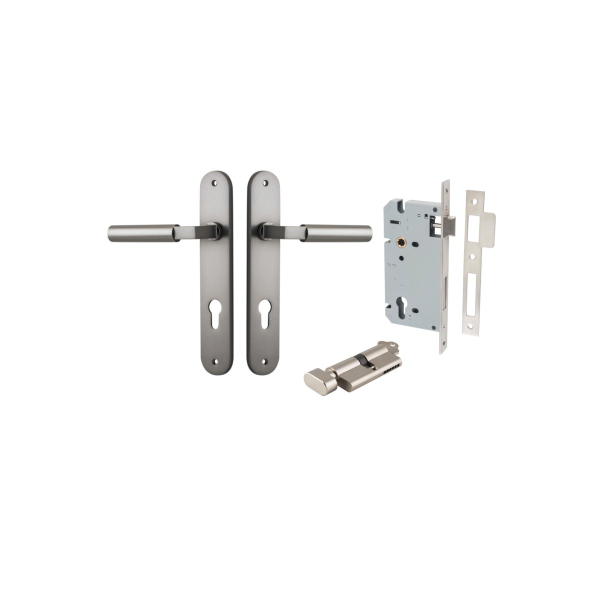 Berlin Lever - Oval Backplate - Ella Grace - Iver - Satin Nickel - Door Levers