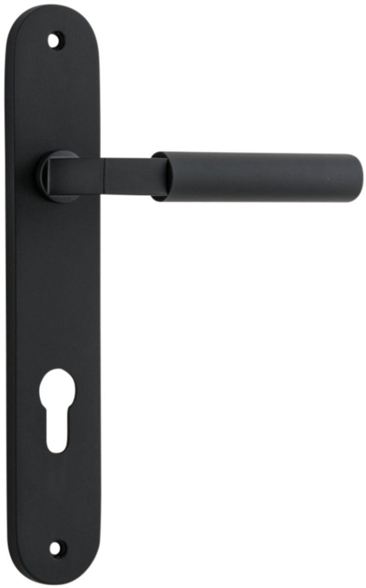 Berlin Lever - Oval Backplate - Ella Grace - Iver - Matt Black - Door Levers