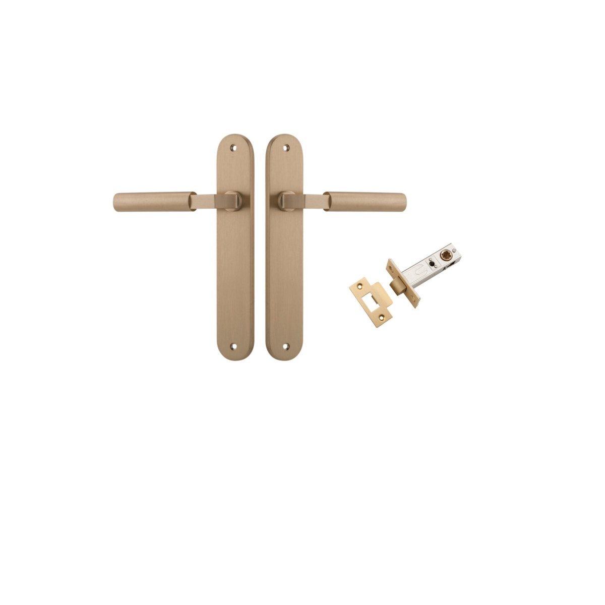 Berlin Lever - Oval Backplate - Ella Grace - Iver - Brushed Brass - Door Levers