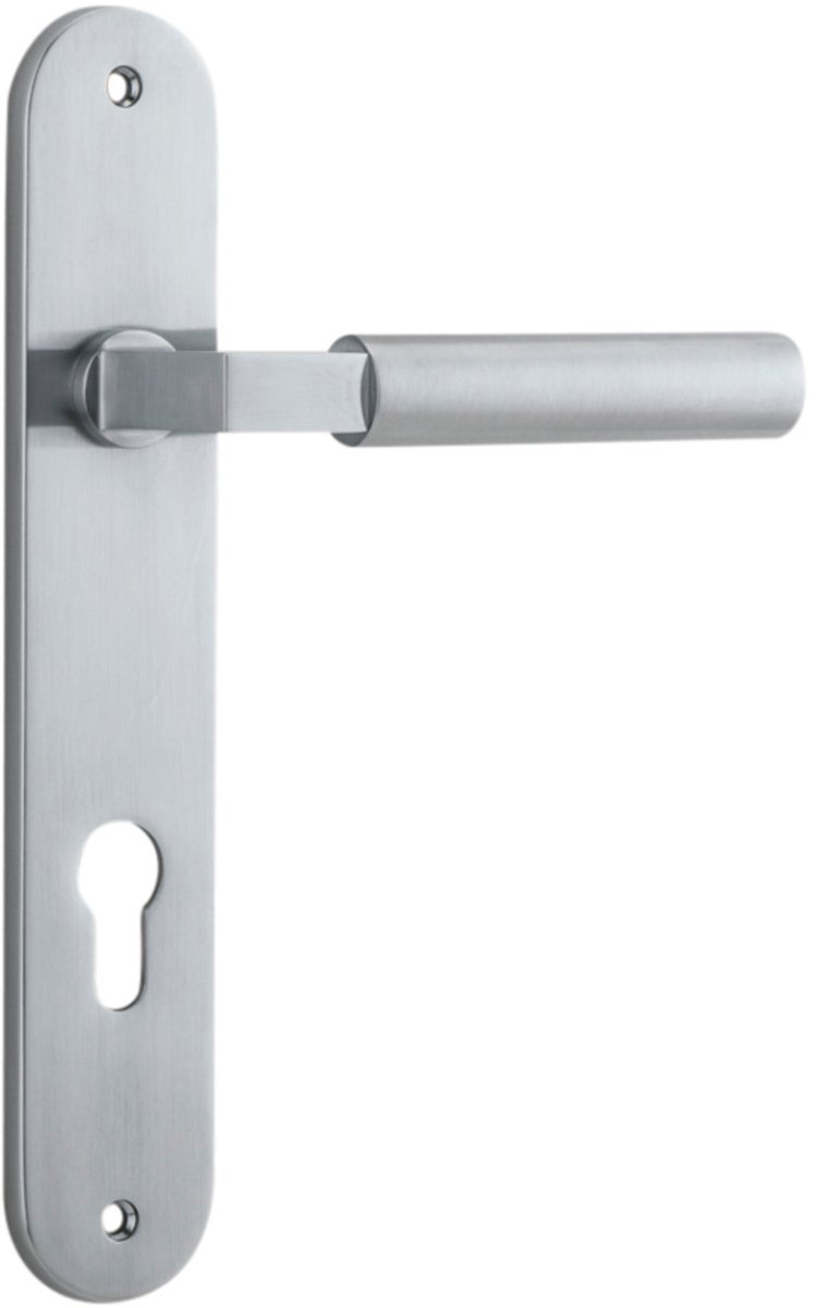 Berlin Lever - Oval Backplate - Ella Grace - Iver - Brushed Chrome - Door Levers