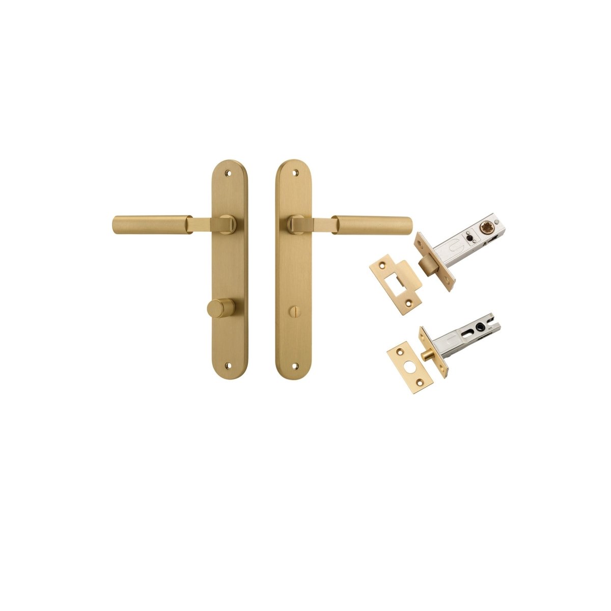 Berlin Lever - Oval Backplate - Ella Grace - Iver - Brushed Brass - Door Levers