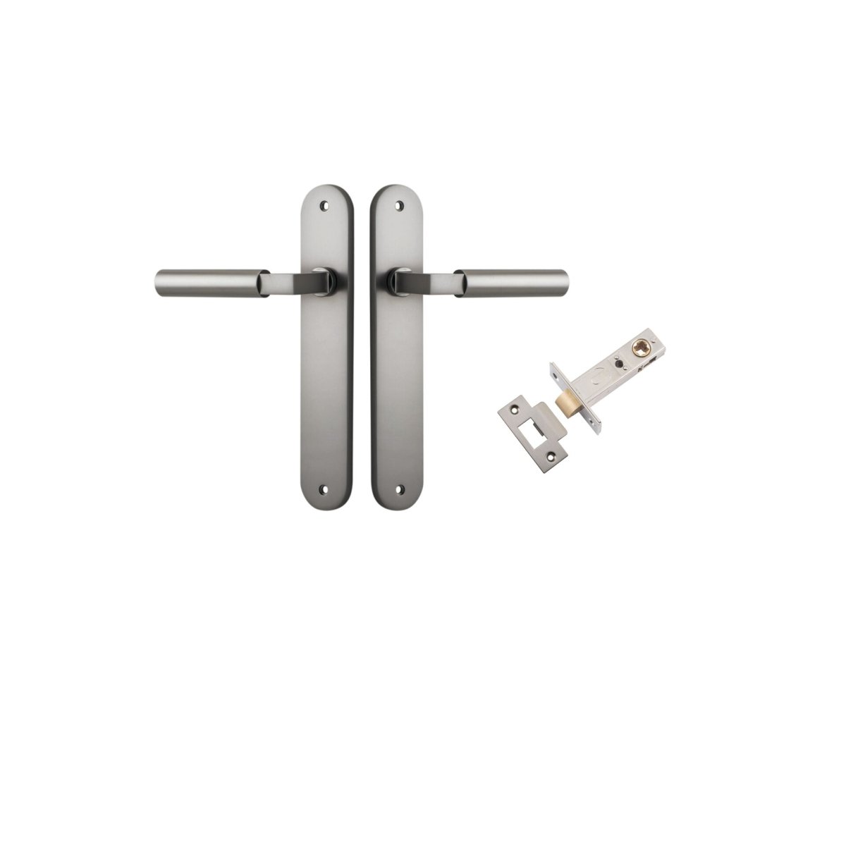 Berlin Lever - Oval Backplate - Ella Grace - Iver - Satin Nickel - Door Levers