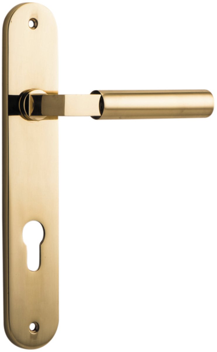 Berlin Lever - Oval Backplate - Ella Grace - Iver - Polished Brass - Door Levers