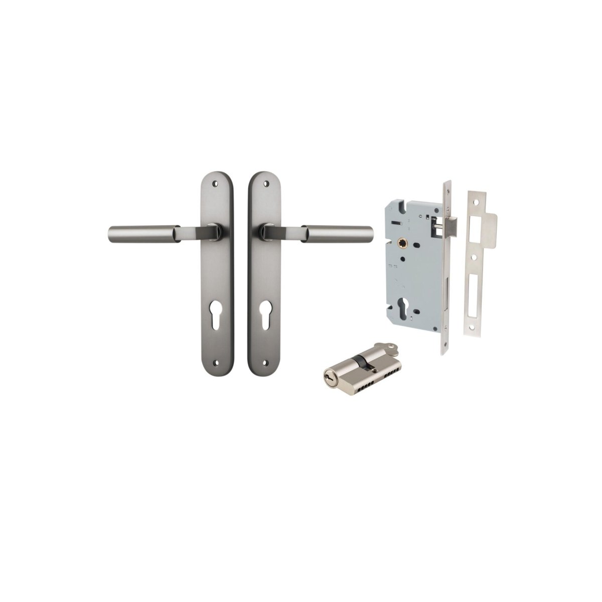 Berlin Lever - Oval Backplate - Ella Grace - Iver - Satin Nickel - Door Levers