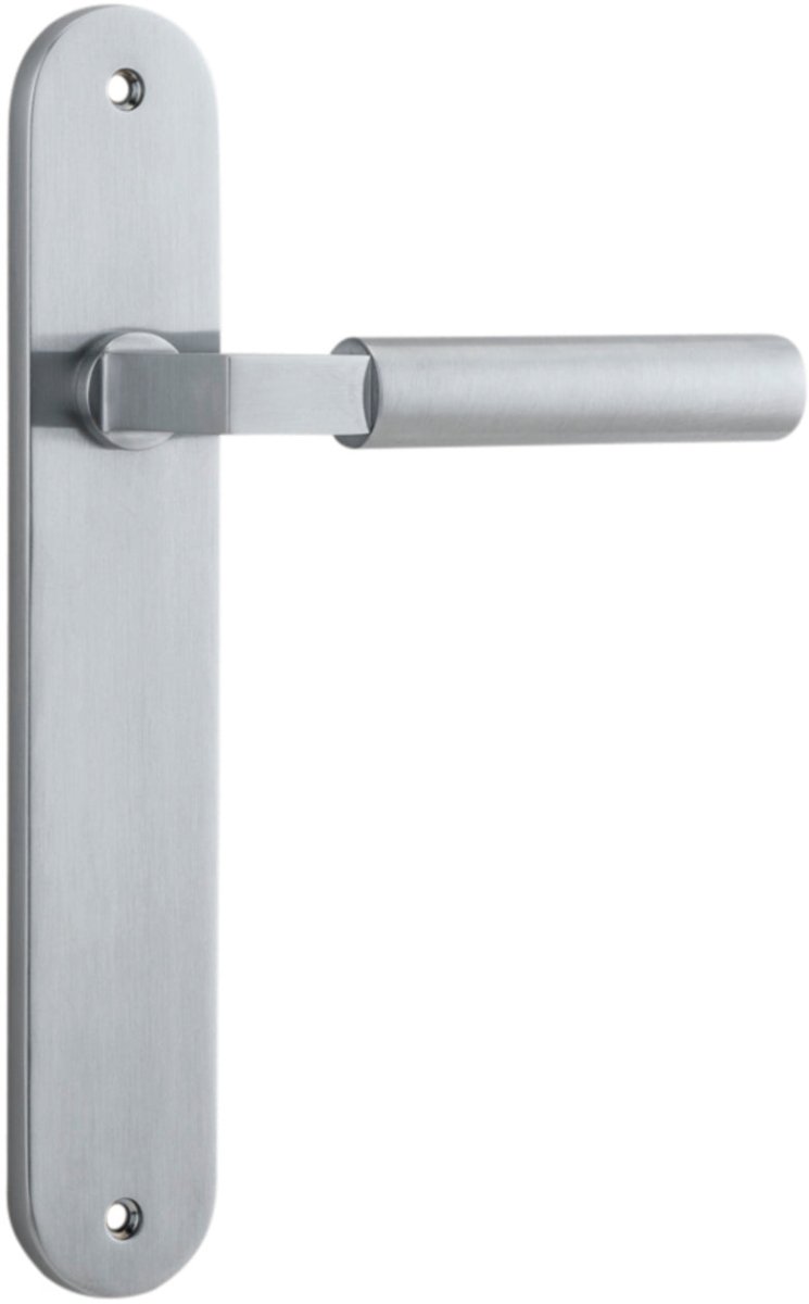 Berlin Lever - Oval Backplate - Ella Grace - Iver - Brushed Chrome - Door Levers