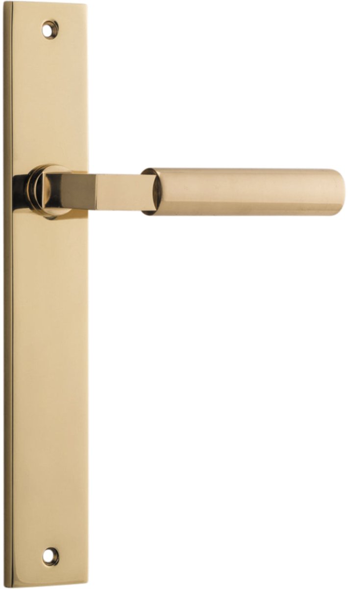 Berlin Lever - Rectangular Backplate - Ella Grace - Iver - Polished Brass - Door Levers