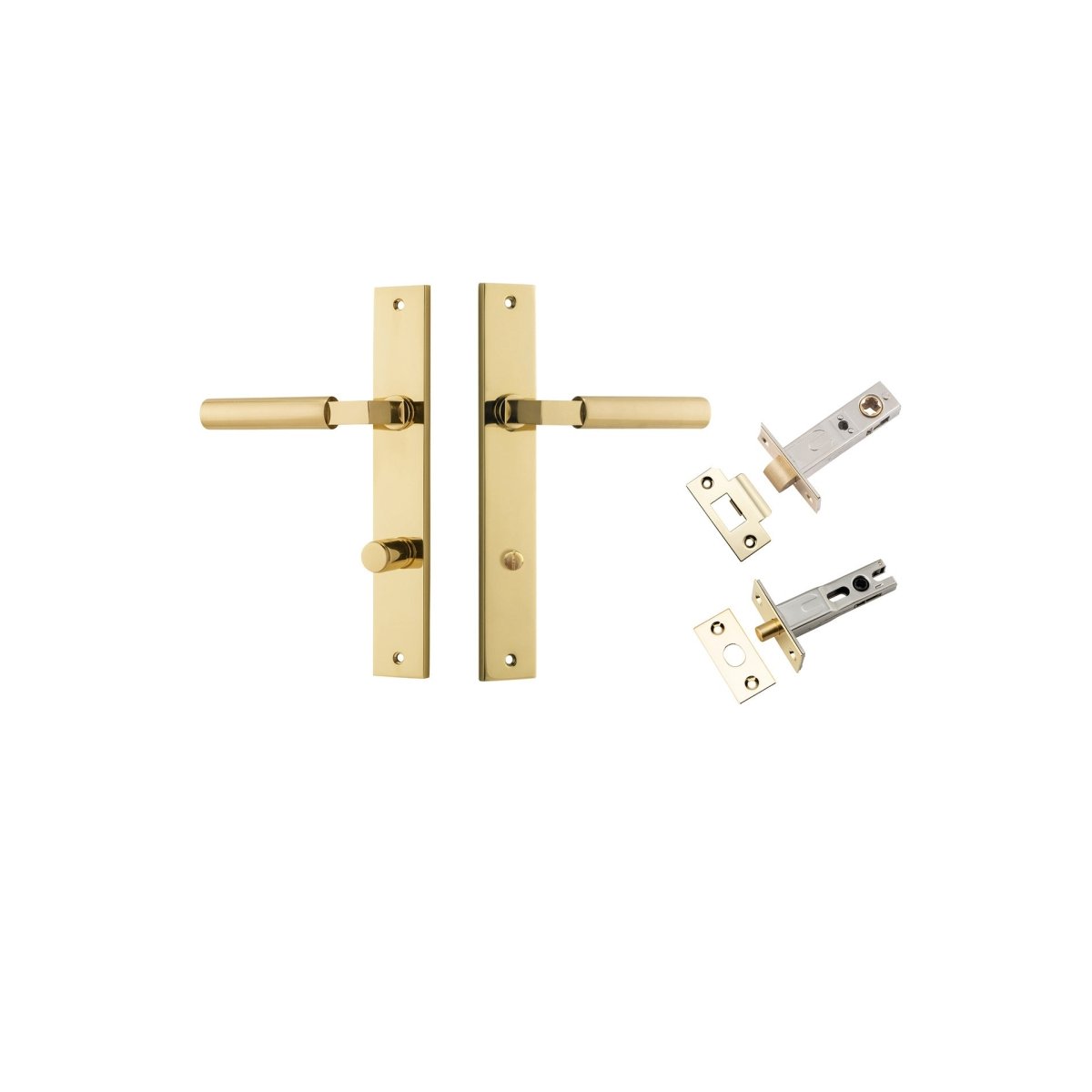 Berlin Lever - Rectangular Backplate - Ella Grace - Iver - Polished Brass - Door Levers