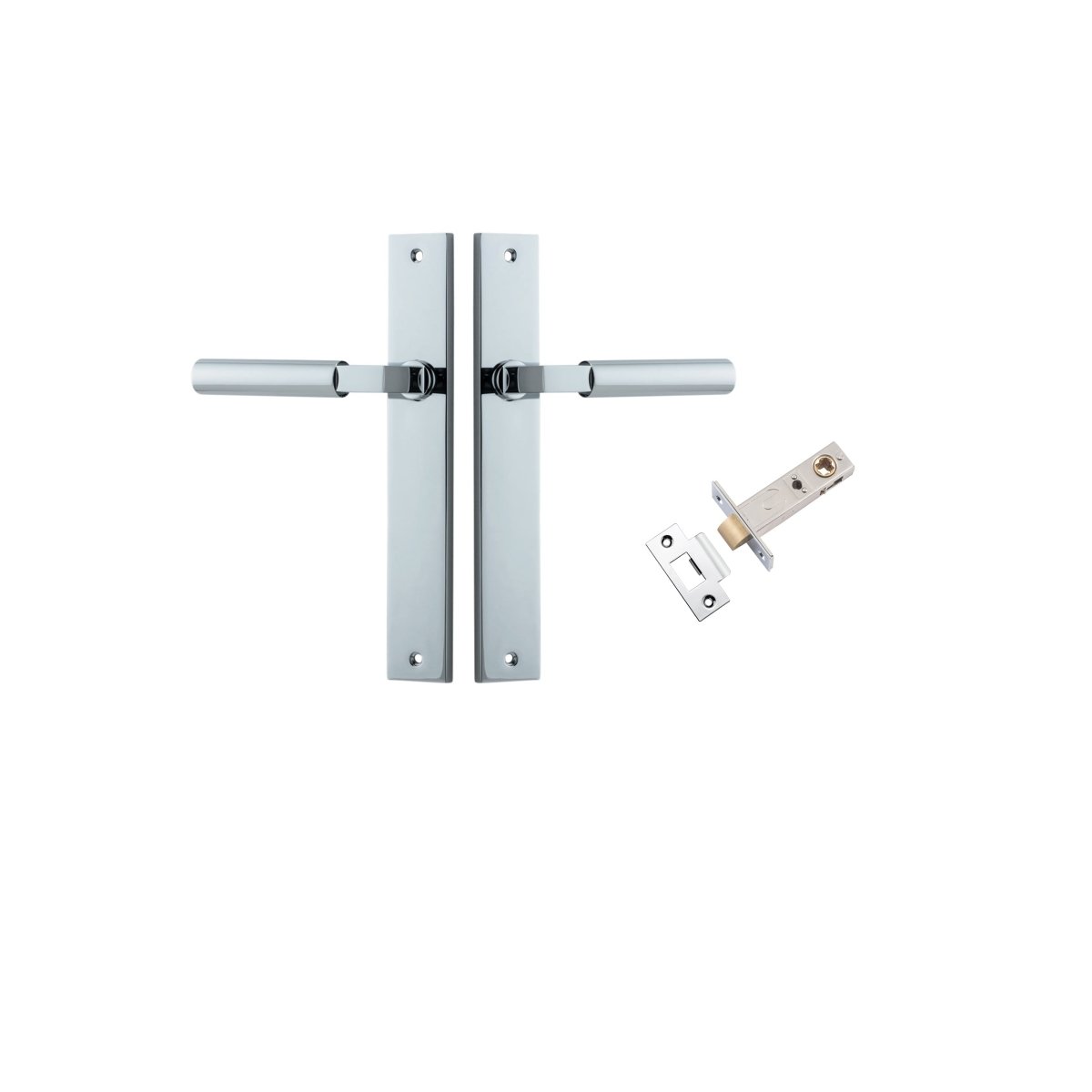 Berlin Lever - Rectangular Backplate - Ella Grace - Iver - Polished Chrome - Door Levers