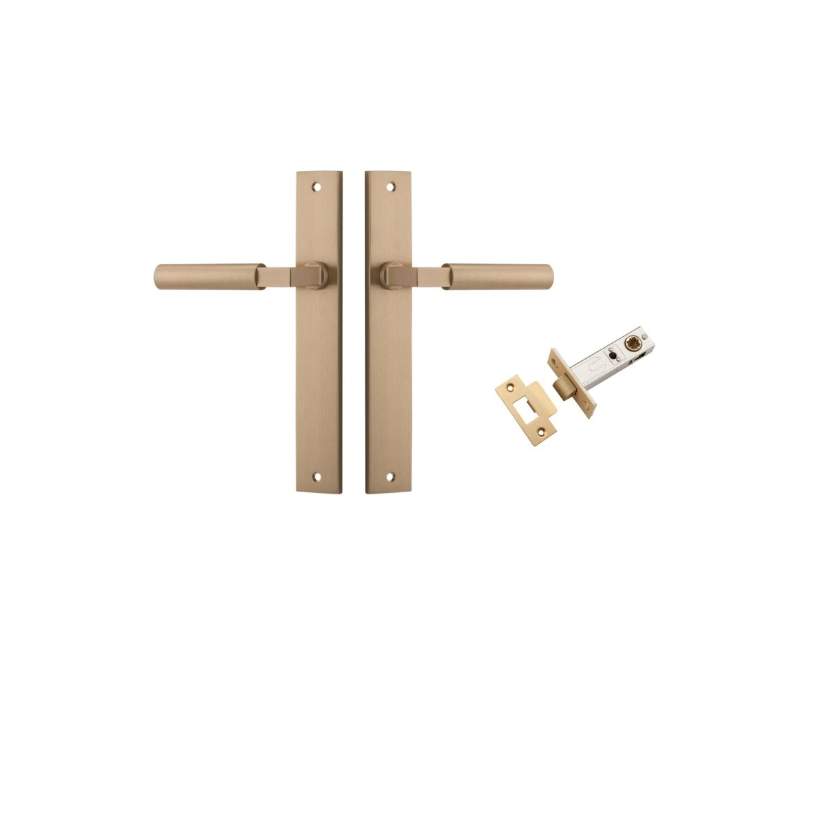 Berlin Lever - Rectangular Backplate - Ella Grace - Iver - Brushed Brass - Door Levers