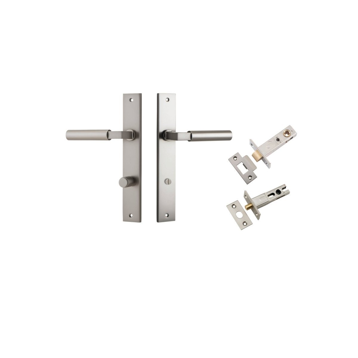 Berlin Lever - Rectangular Backplate - Ella Grace - Iver - Satin Nickel - Door Levers