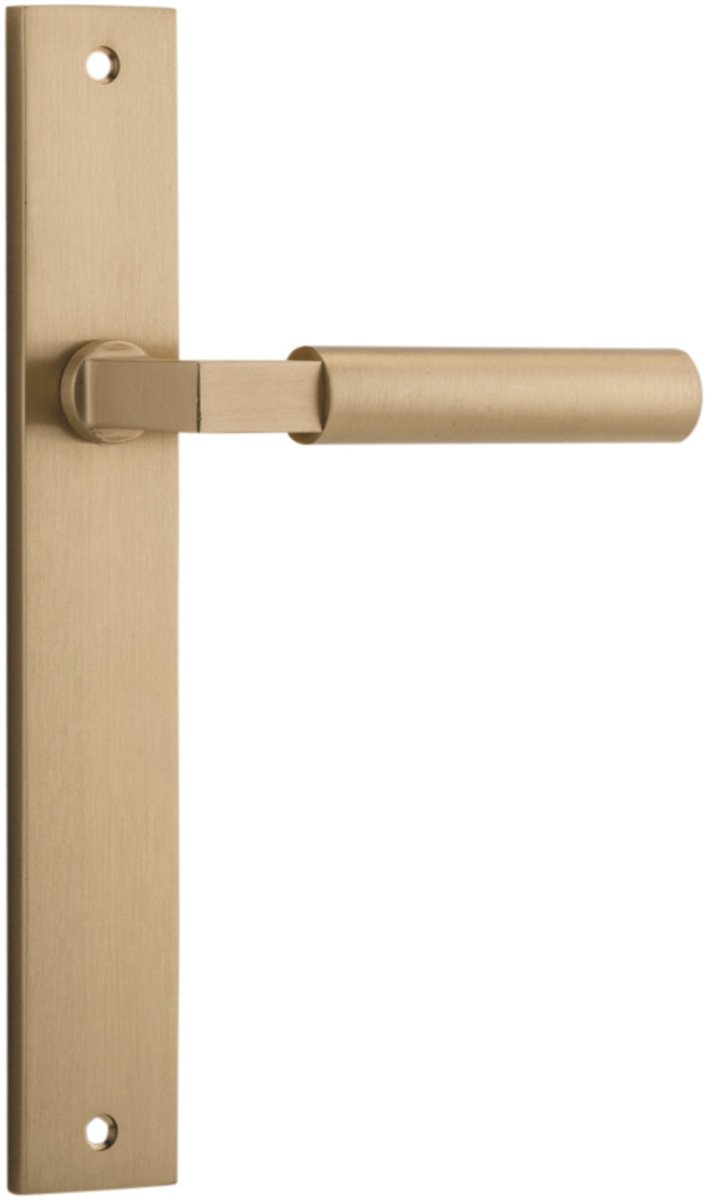 Berlin Lever - Rectangular Backplate - Ella Grace - Iver - Brushed Brass - Door Levers