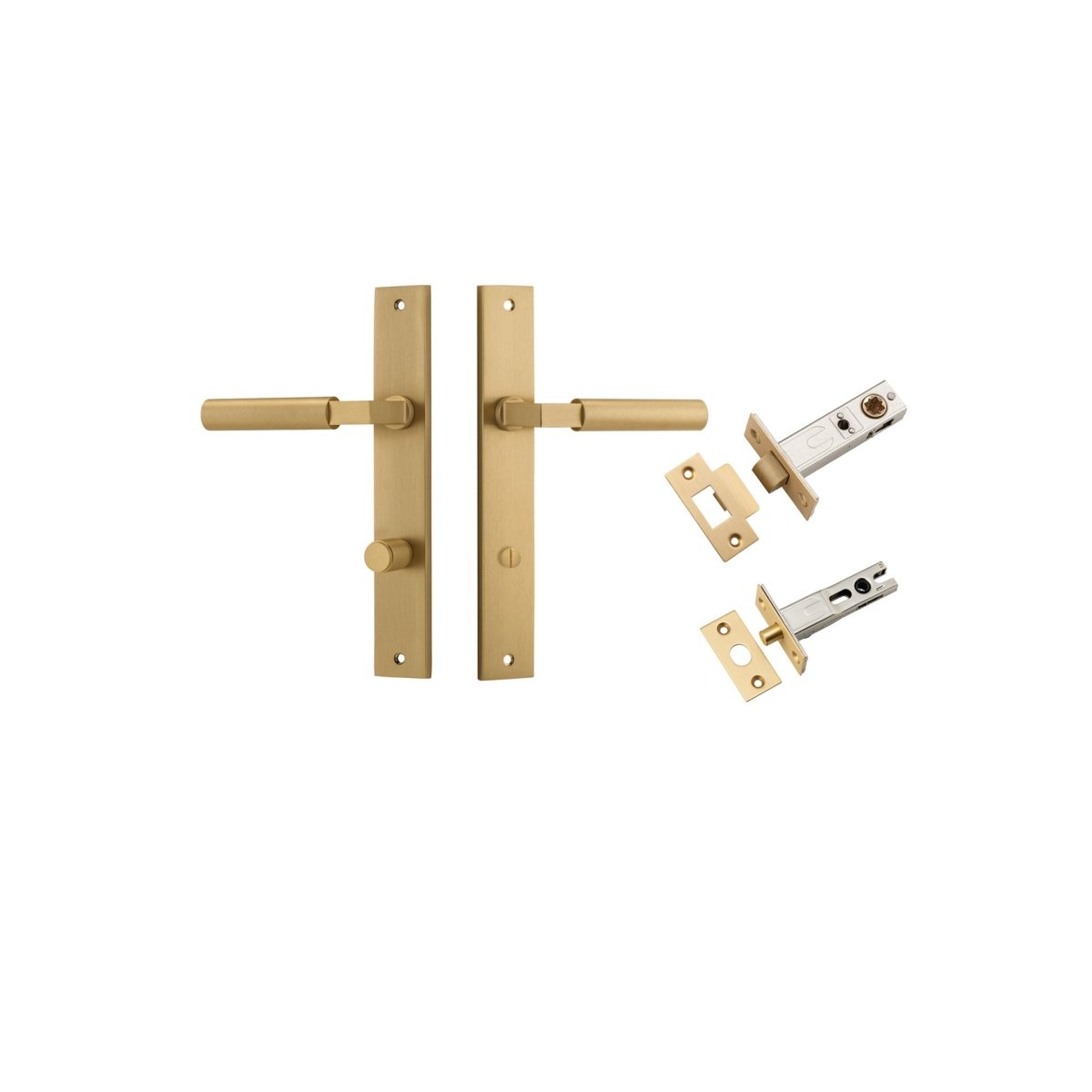 Berlin Lever - Rectangular Backplate - Ella Grace - Iver - Brushed Brass - Door Levers