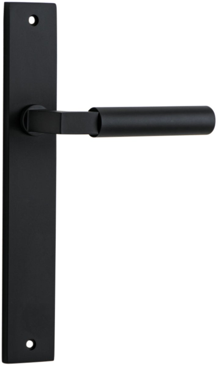 Berlin Lever - Rectangular Backplate - Ella Grace - Iver - Matt Black - Door Levers