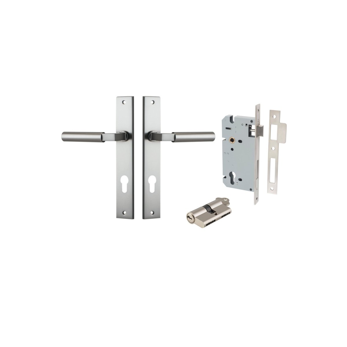 Berlin Lever - Rectangular Backplate - Ella Grace - Iver - Satin Nickel - Door Levers