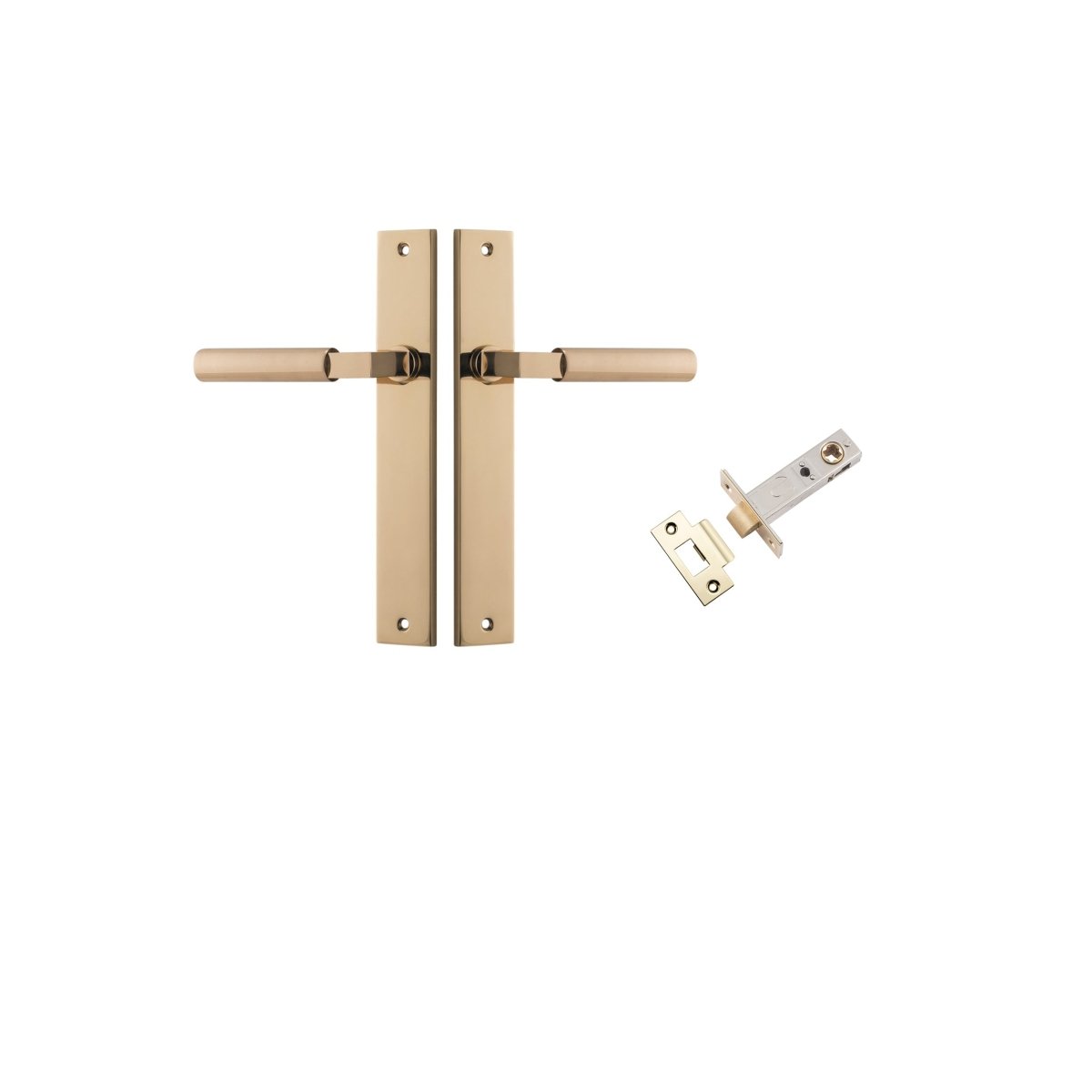 Berlin Lever - Rectangular Backplate - Ella Grace - Iver - Polished Brass - Door Levers