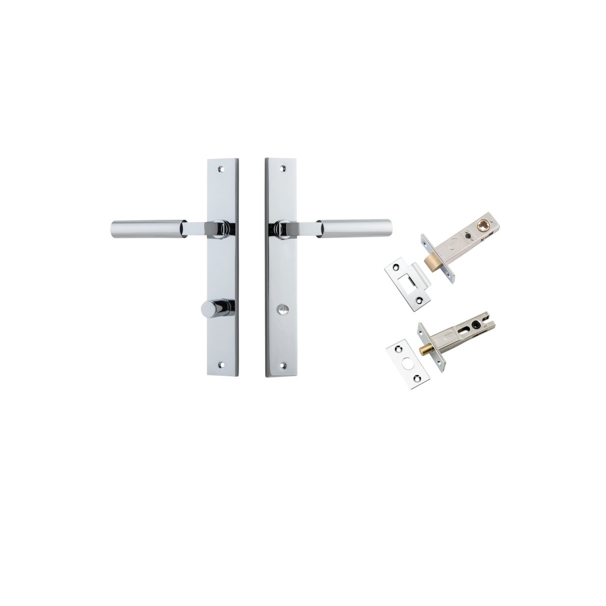 Berlin Lever - Rectangular Backplate - Ella Grace - Iver - Polished Chrome - Door Levers