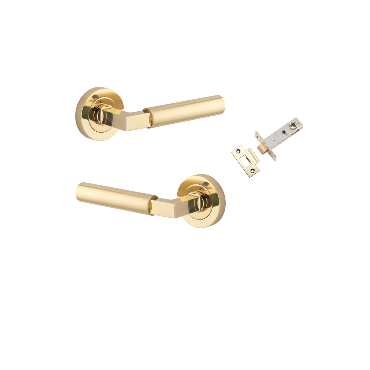 Berlin Lever - Round Rose - Ella Grace - Iver - Polished Brass - Door Levers