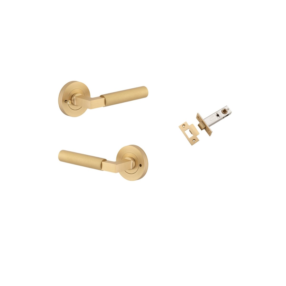 Berlin Lever - Round Rose - Ella Grace - Iver - Brushed Brass - Door Levers