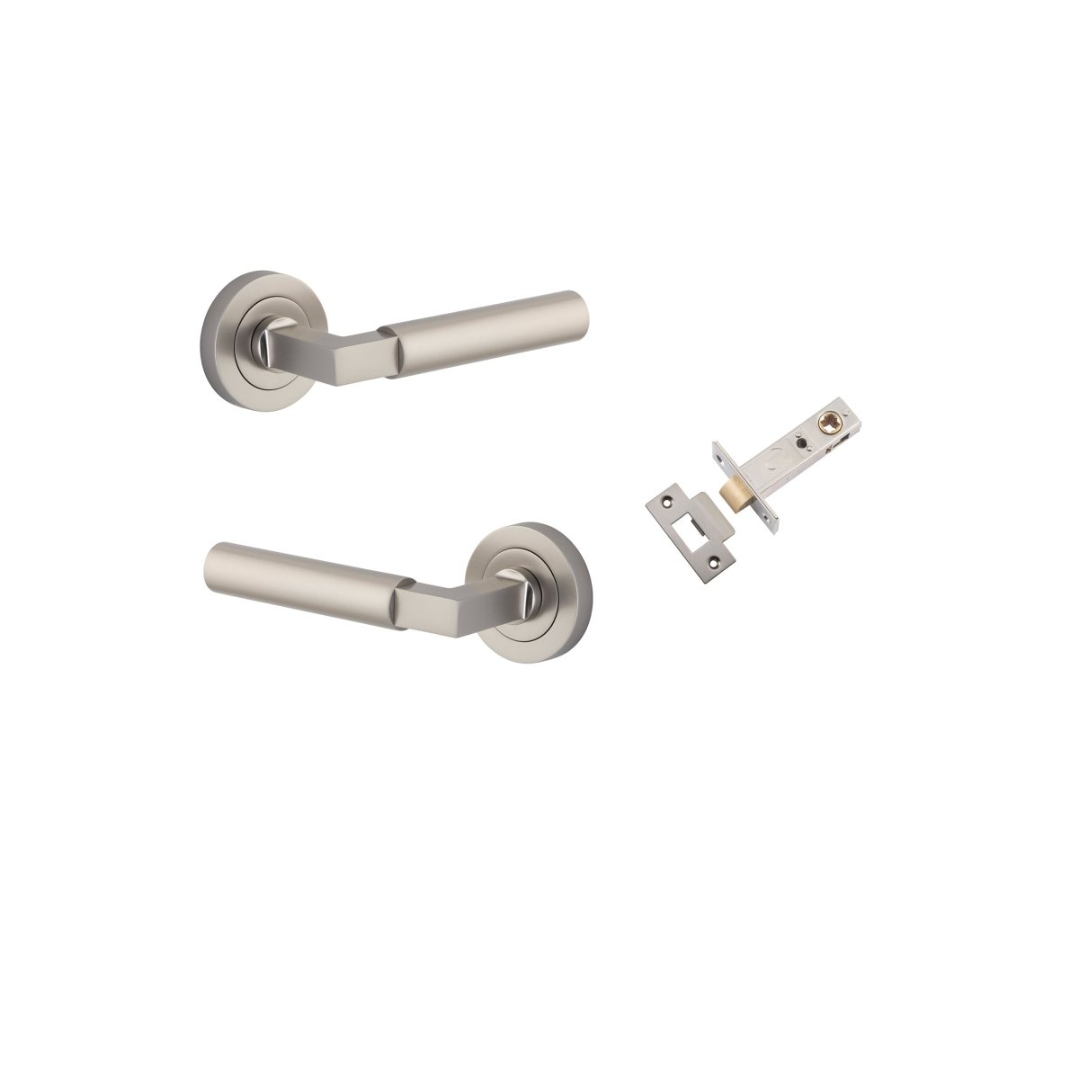 Berlin Lever - Round Rose - Ella Grace - Iver - Satin Nickel - Door Levers