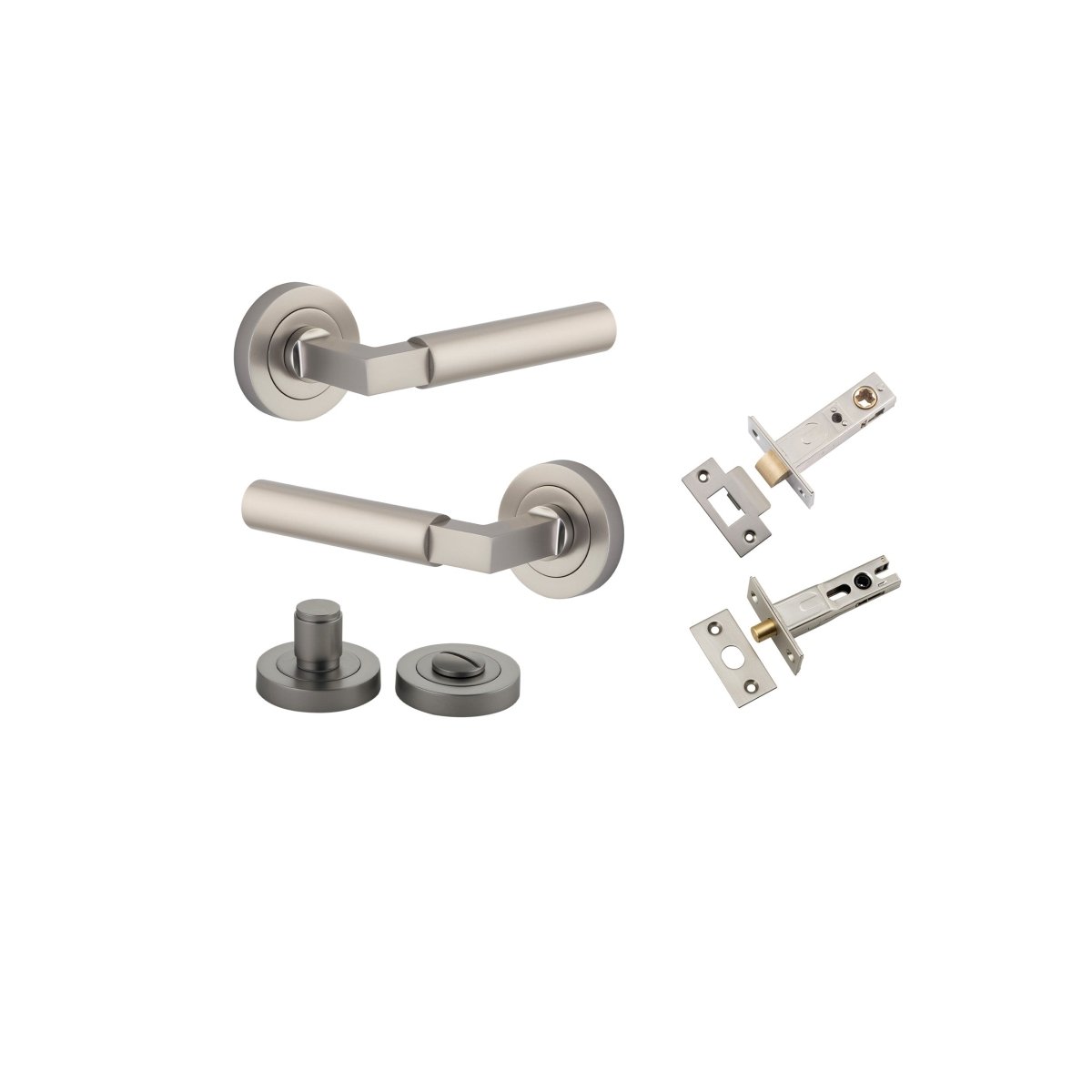 Berlin Lever - Round Rose - Ella Grace - Iver - Satin Nickel - Door Levers