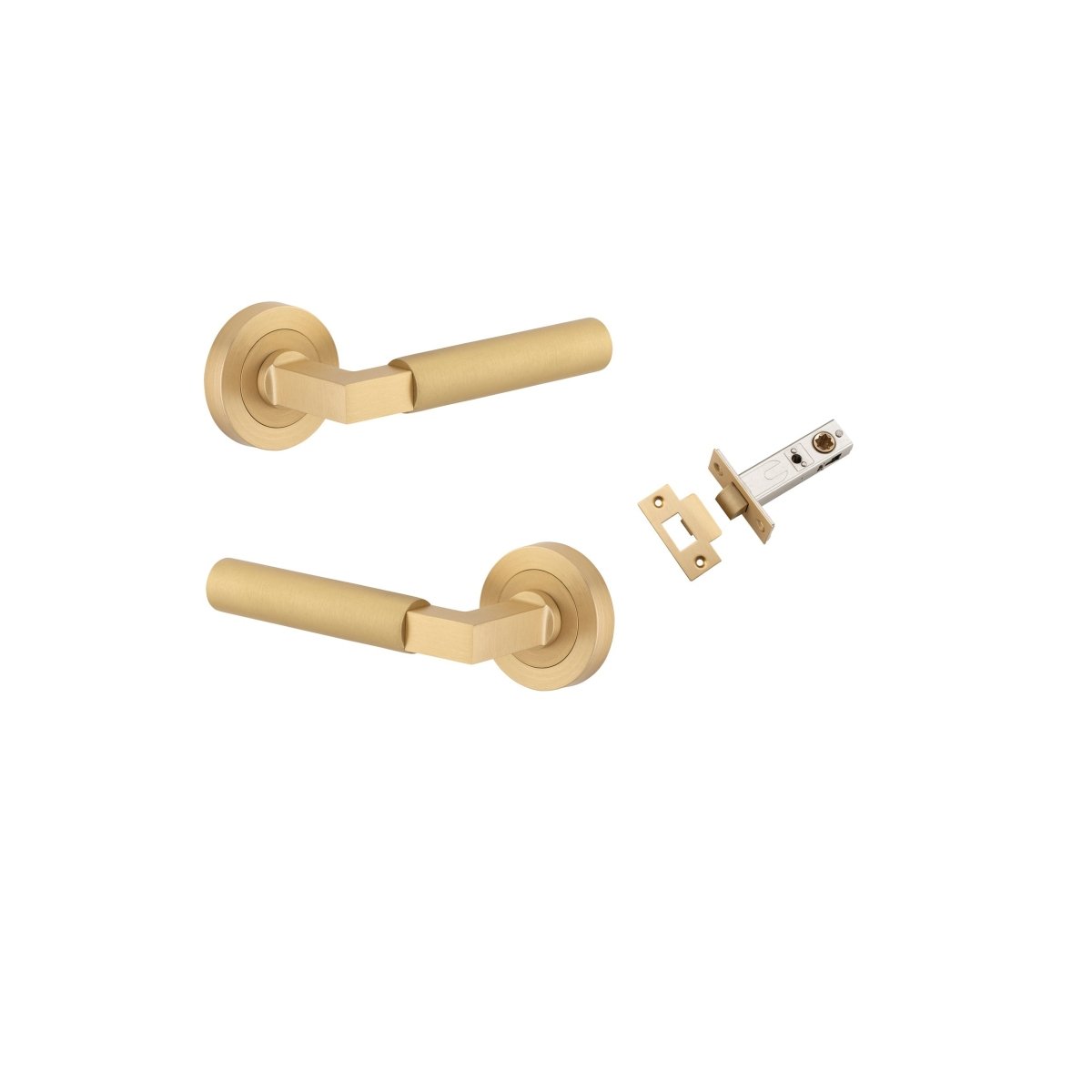 Berlin Lever - Round Rose - Ella Grace - Iver - Brushed Brass - Door Levers