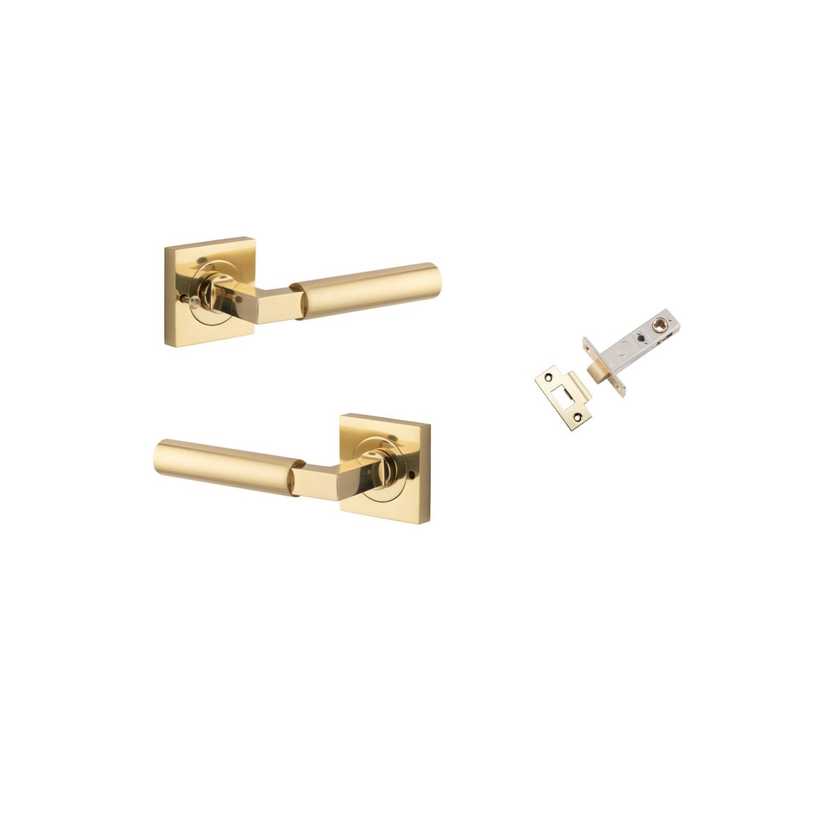 Berlin Lever - Square Rose - Ella Grace - Iver - Polished Brass - Door Levers