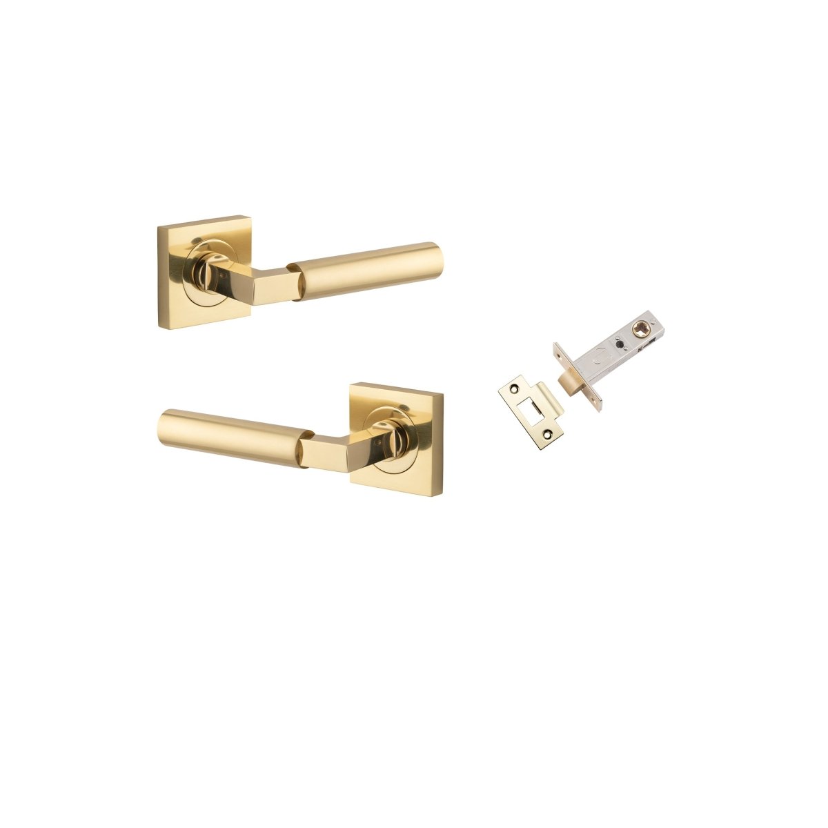 Berlin Lever - Square Rose - Ella Grace - Iver - Polished Brass - Door Levers