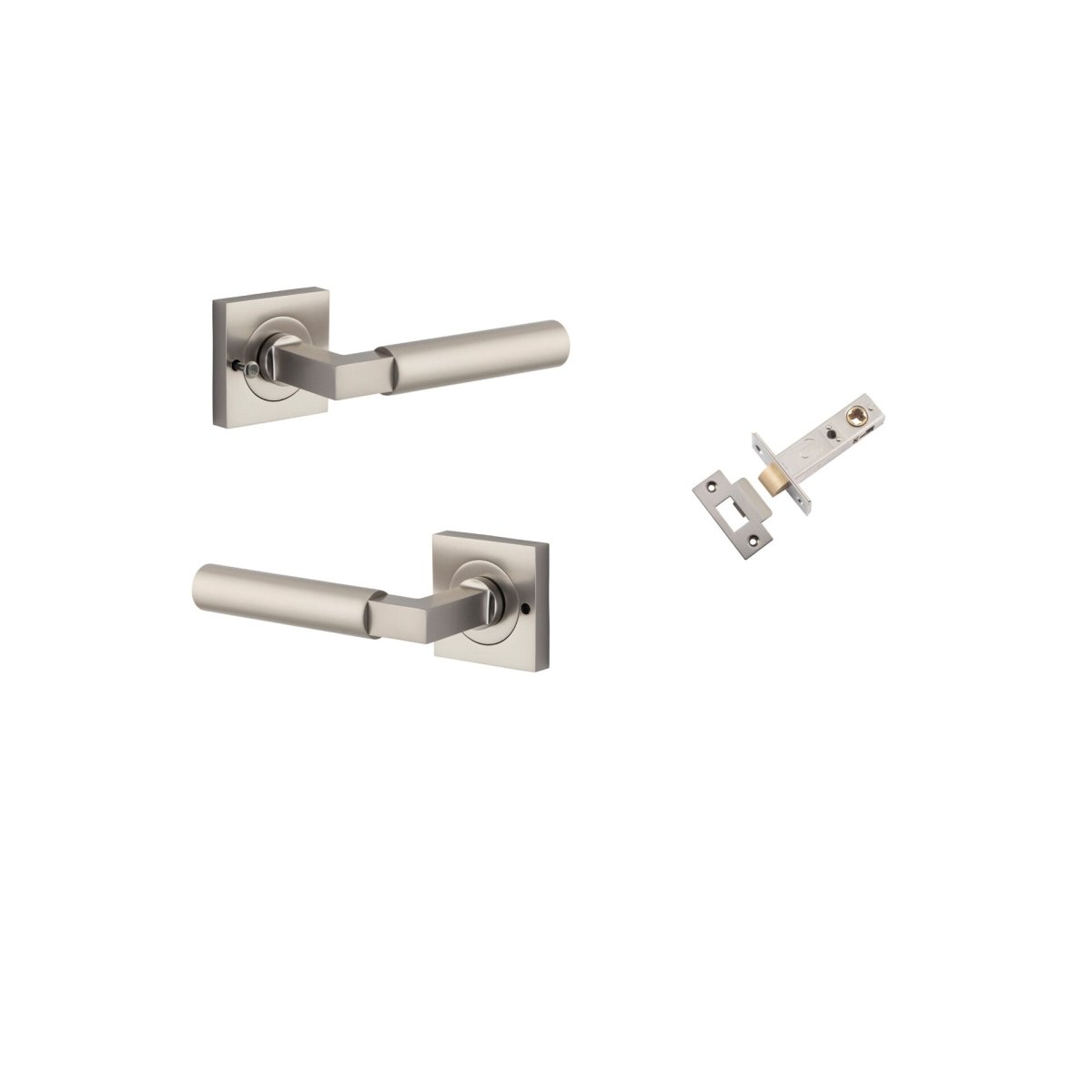 Berlin Lever - Square Rose - Ella Grace - Iver - Satin Nickel - Door Levers