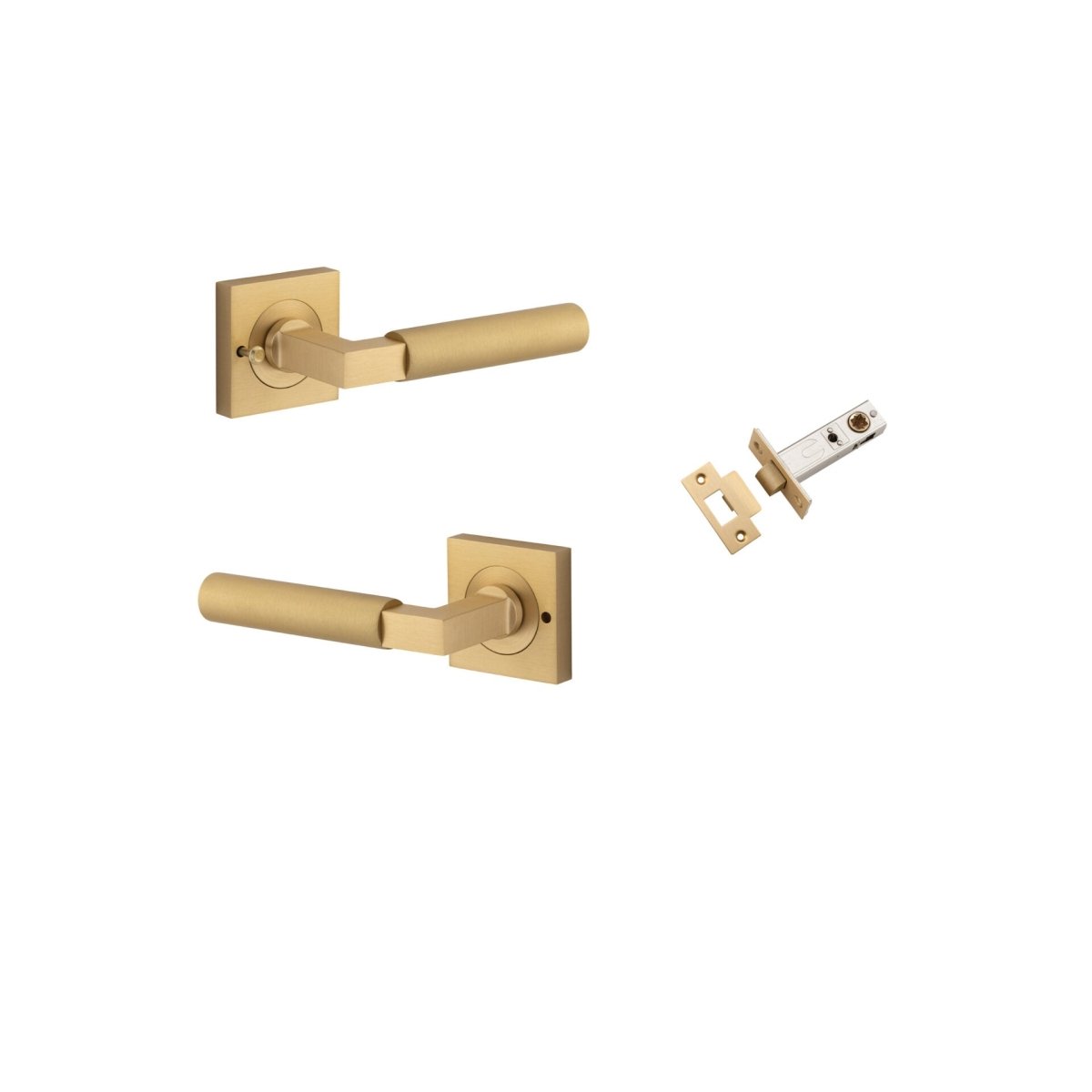 Berlin Lever - Square Rose - Ella Grace - Iver - Brushed Brass - Door Levers