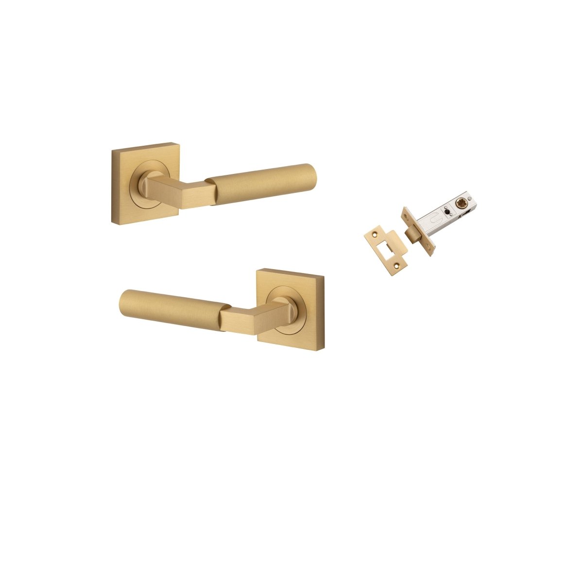 Berlin Lever - Square Rose - Ella Grace - Iver - Brushed Brass - Door Levers