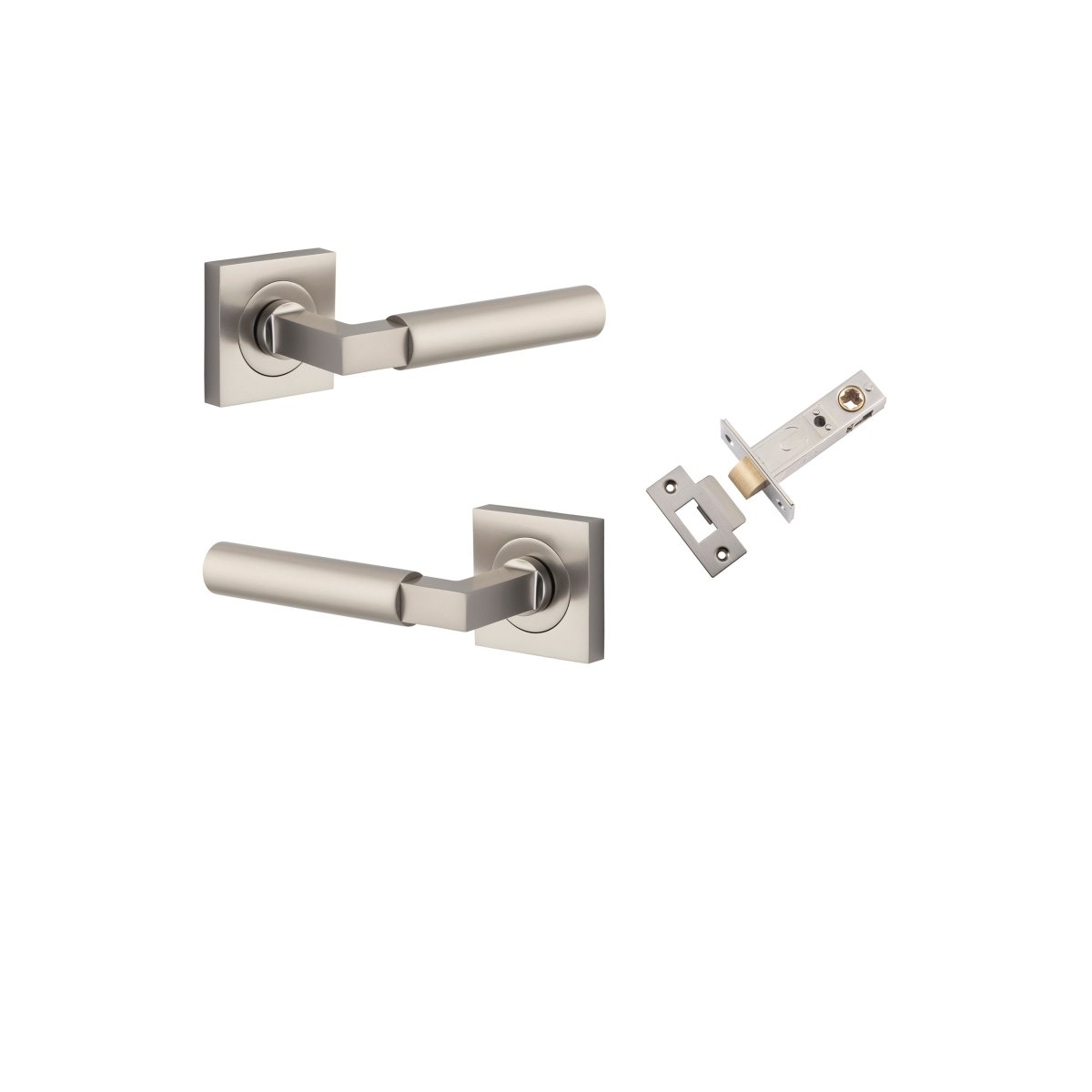 Berlin Lever - Square Rose - Ella Grace - Iver - Satin Nickel - Door Levers