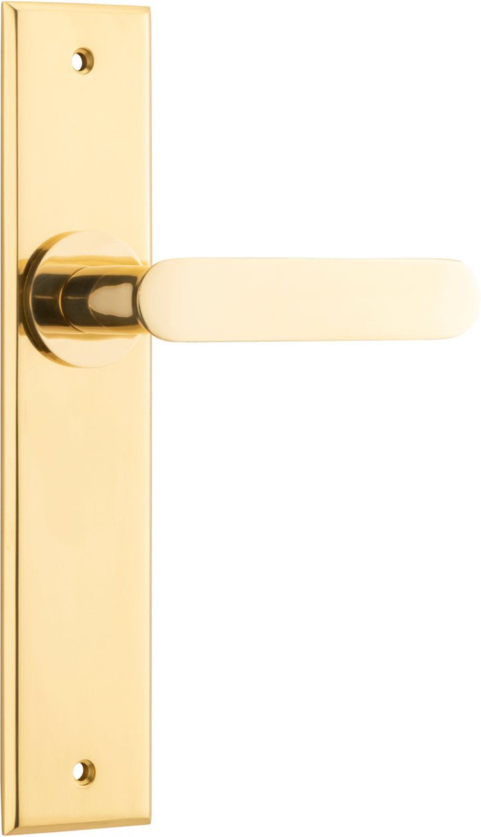 Bronte Lever - Chamfered Backplate - Ella Grace - Iver - Polished Brass - Door Levers