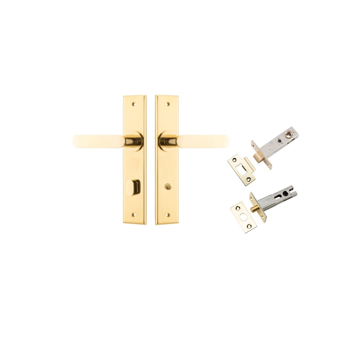 Bronte Lever - Chamfered Backplate - Ella Grace - Iver - Polished Brass - Door Levers