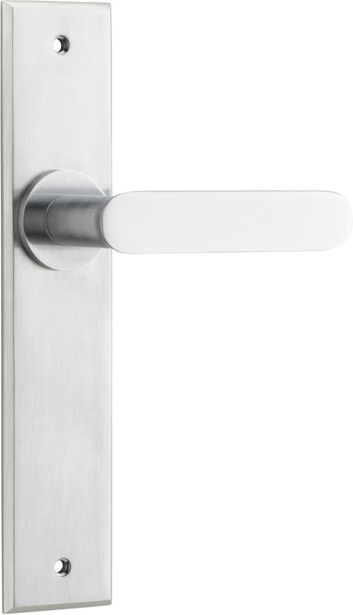 Bronte Lever - Chamfered Backplate - Ella Grace - Iver - Brushed Chrome - Door Levers