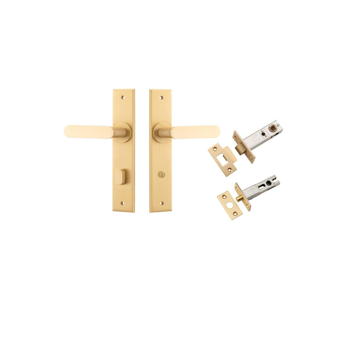 Bronte Lever - Chamfered Backplate - Ella Grace - Iver - Brushed Brass - Door Levers