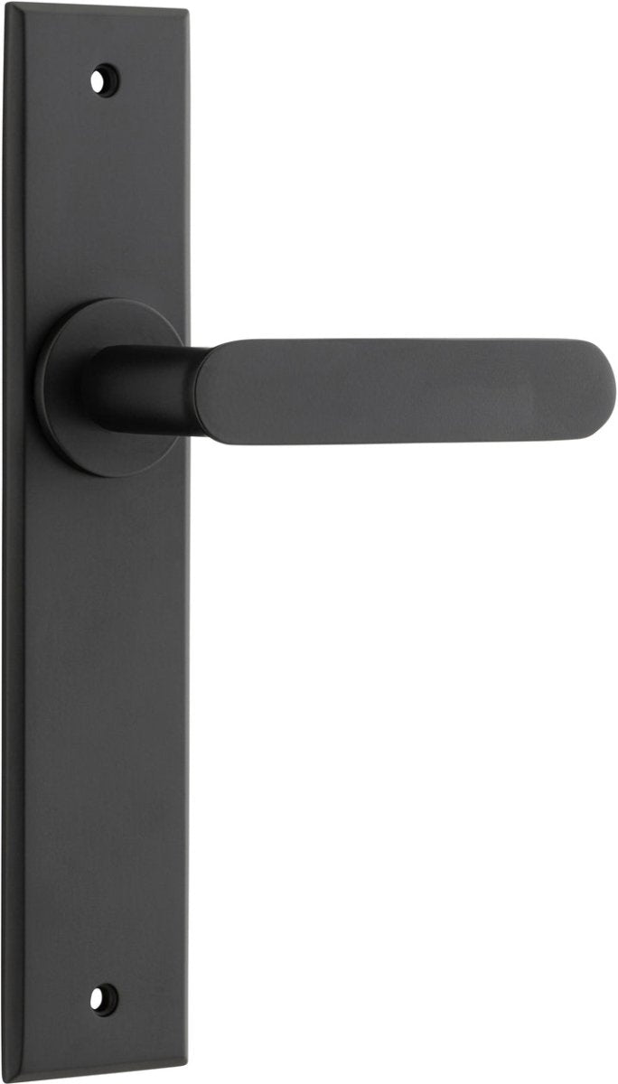 Bronte Lever - Chamfered Backplate - Ella Grace - Iver - Matt Black - Door Levers