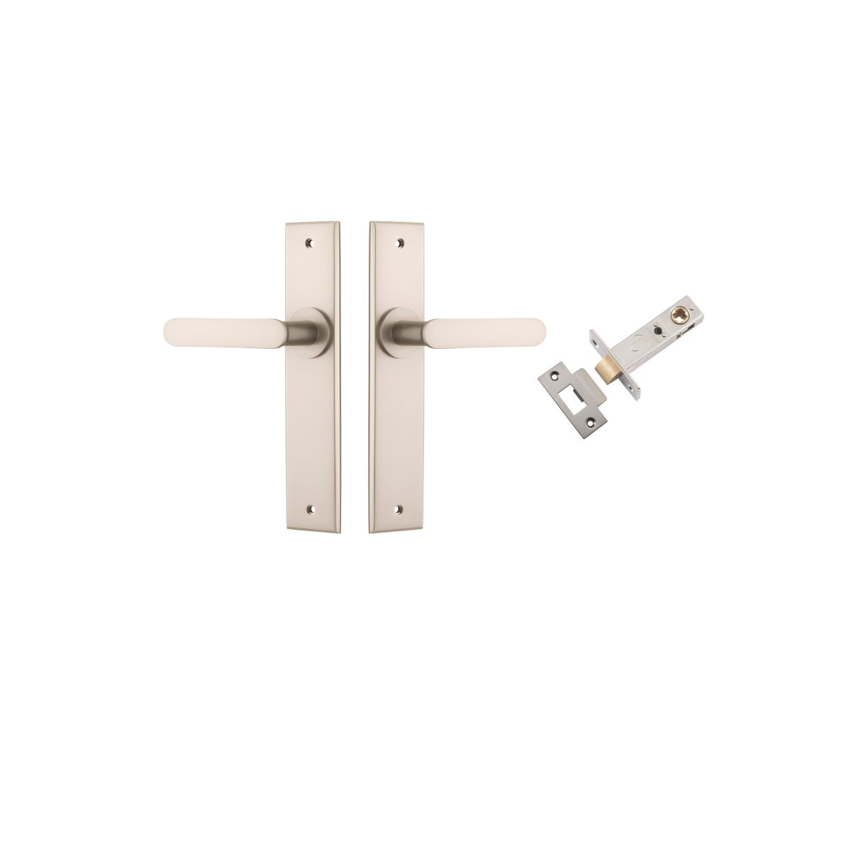 Bronte Lever - Chamfered Backplate - Ella Grace - Iver - Satin Nickel - Door Levers