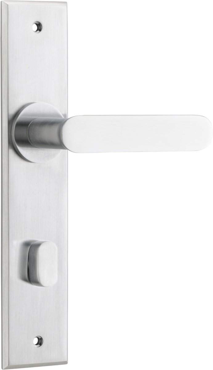 Bronte Lever - Chamfered Backplate - Ella Grace - Iver - Brushed Chrome - Door Levers