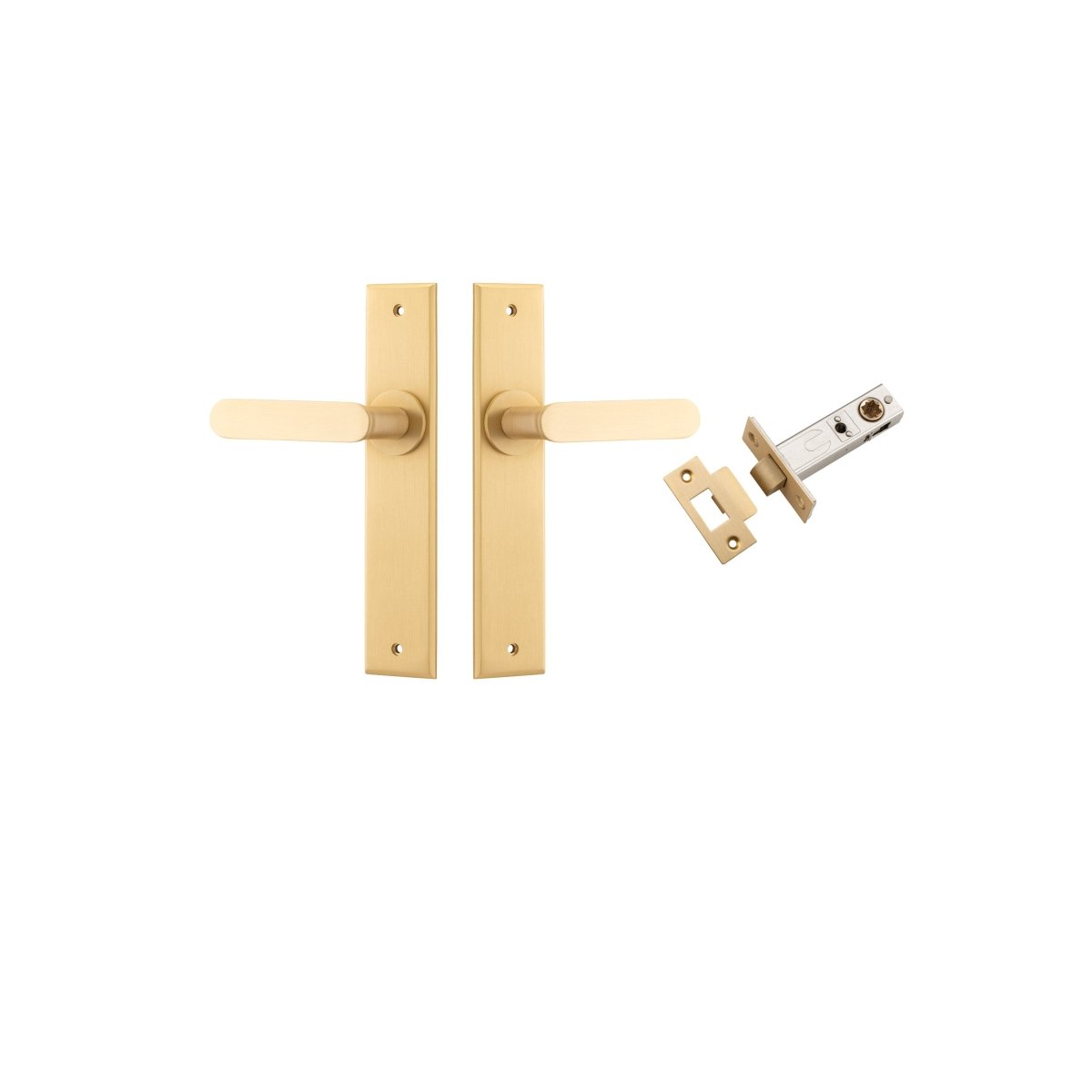 Bronte Lever - Chamfered Backplate - Ella Grace - Iver - Brushed Brass - Door Levers