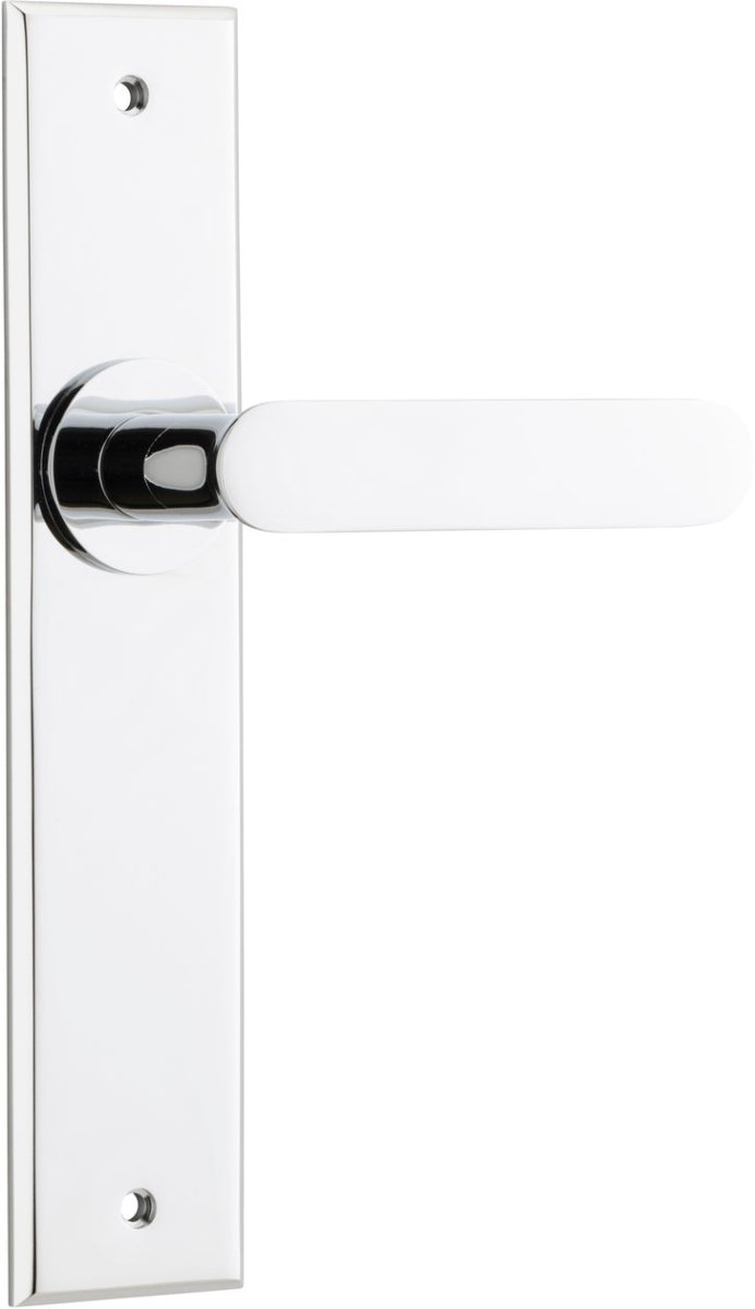 Bronte Lever - Chamfered Backplate - Ella Grace - Iver - Polished Chrome - Door Levers