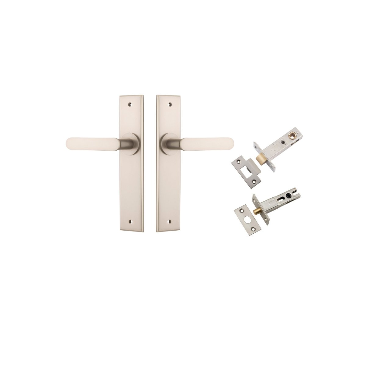 Bronte Lever - Chamfered Backplate - Ella Grace - Iver - Satin Nickel - Door Levers