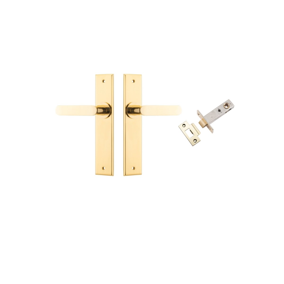 Bronte Lever - Chamfered Backplate - Ella Grace - Iver - Polished Brass - Door Levers