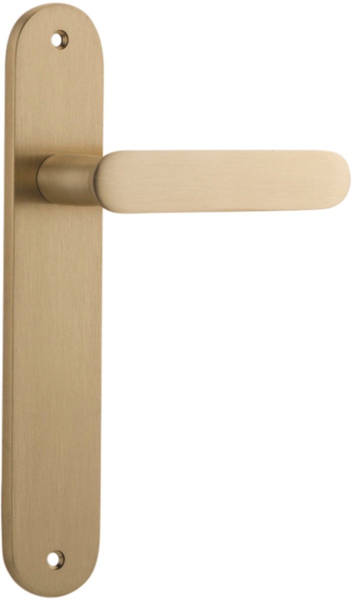 Bronte Lever - Oval Backplate - Ella Grace - Iver - Brushed Brass - Door Levers