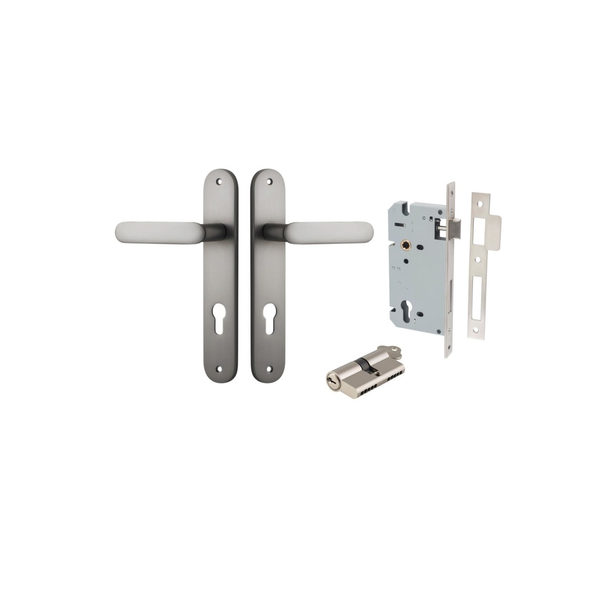 Bronte Lever - Oval Backplate - Ella Grace - Iver - Satin Nickel - Door Levers