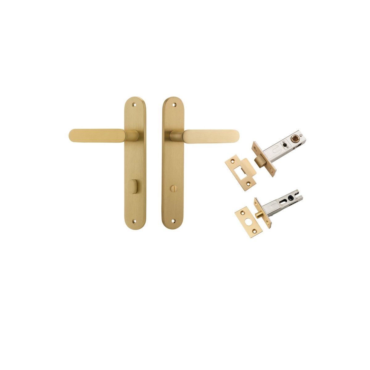 Bronte Lever - Oval Backplate - Ella Grace - Iver - Brushed Brass - Door Levers