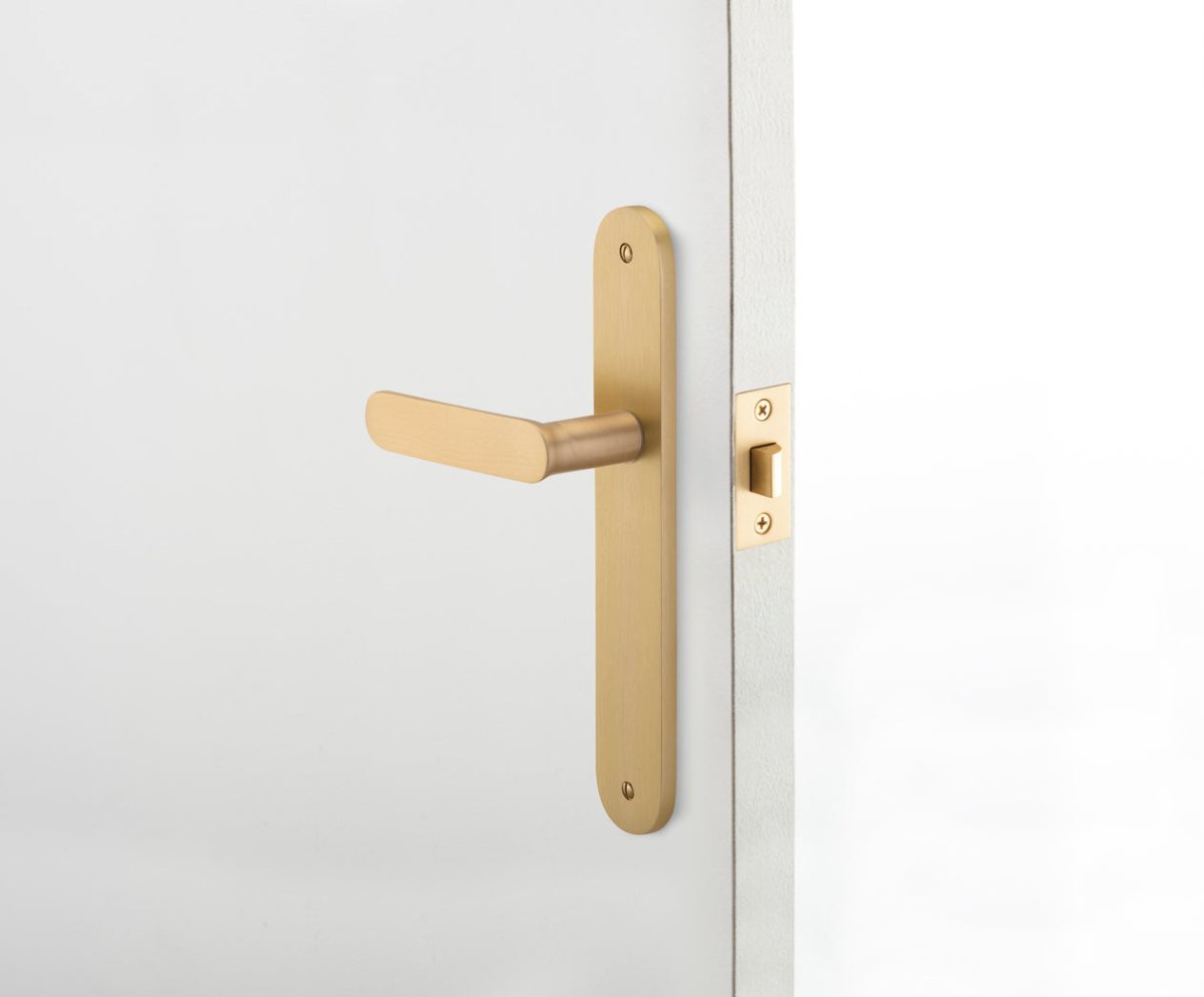 Bronte Lever - Oval Backplate - Ella Grace - Iver - Brushed Brass - Door Levers