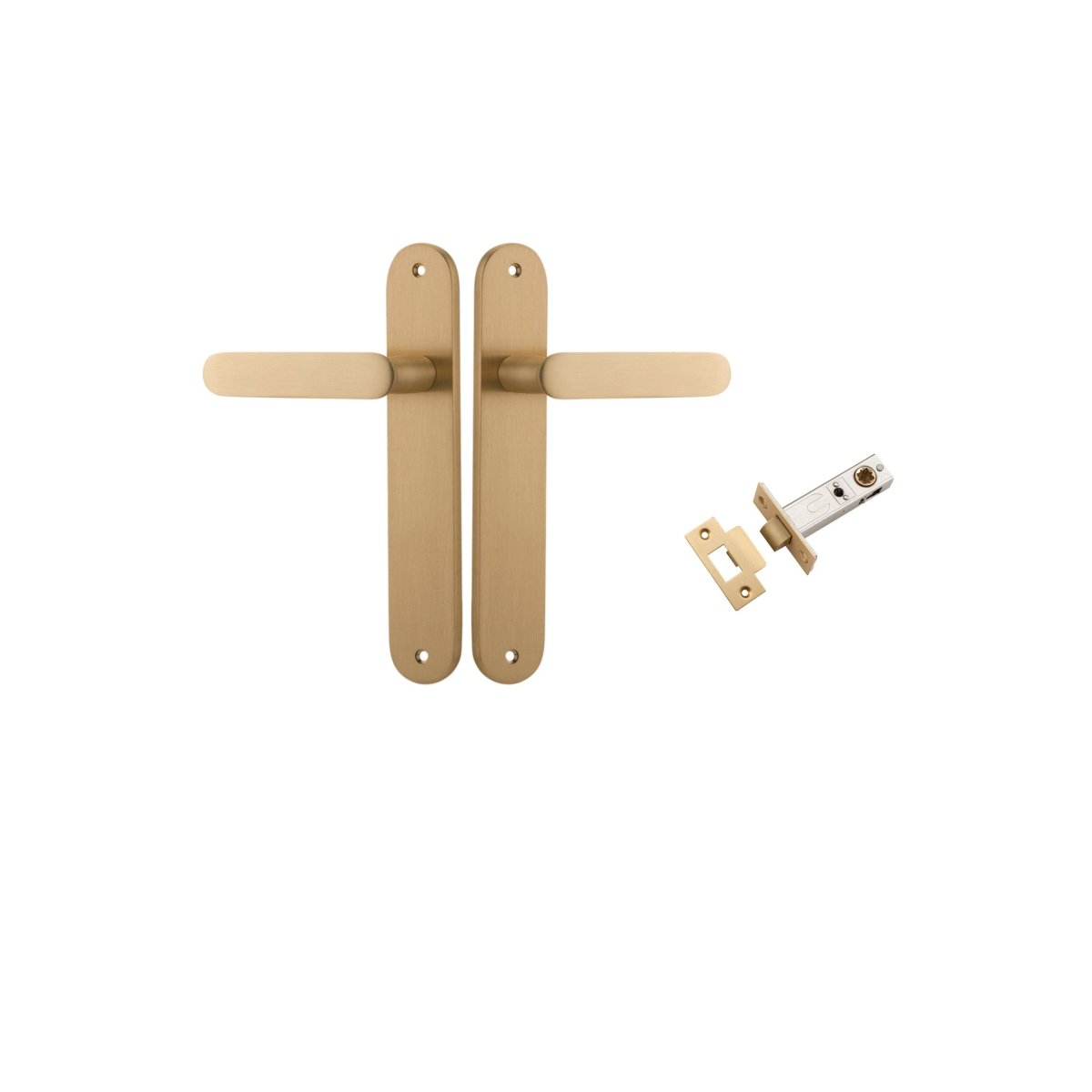 Bronte Lever - Oval Backplate - Ella Grace - Iver - Brushed Brass - Door Levers