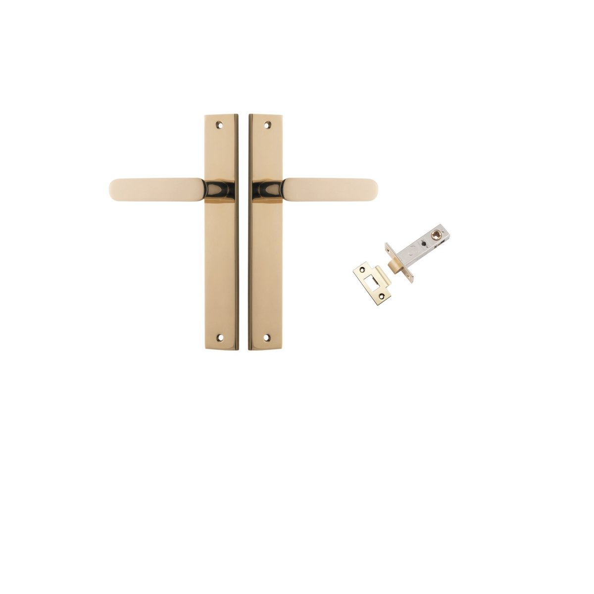 Bronte Lever - Rectangular Backplate - Ella Grace - Iver - Polished Brass - Door Levers